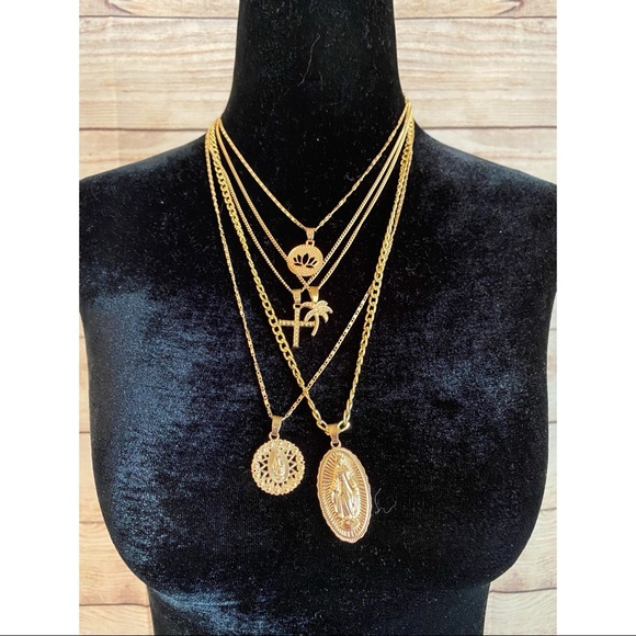 Lotus & Mary Layered Cross Gold Chain Necklace - Picture 7 of 9